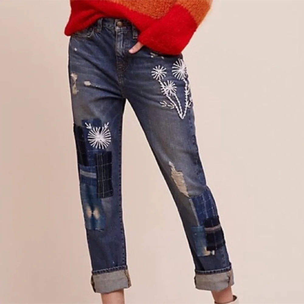 Anthropologie x Artisan Deluxe Embroidered Jeans | 27